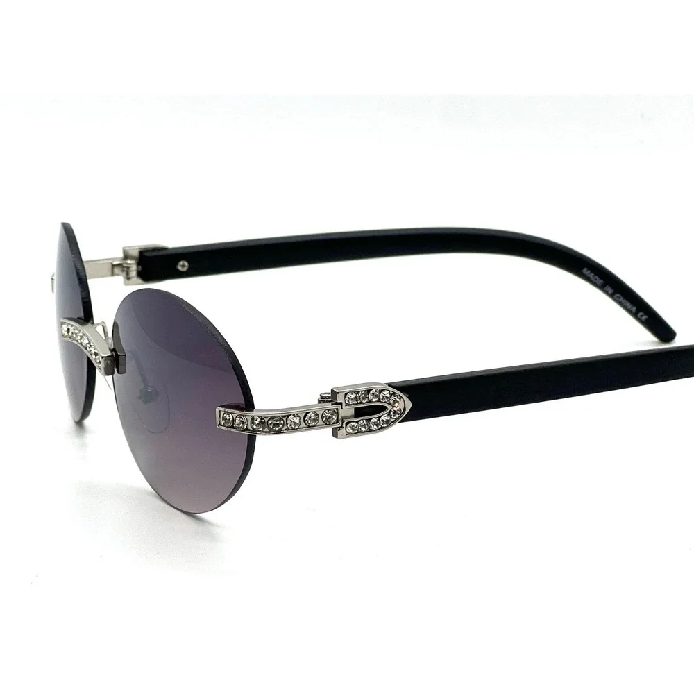 Men‎ Sunglasses Silver Frame Black Lens Sophisticated Street Trendy Style UV400